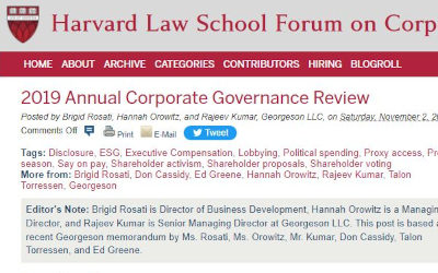 2019 Annual Corporate Governance Review