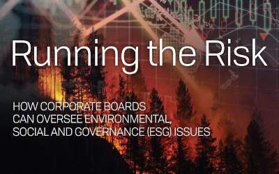 Running the Risk: How Corporate Boards Can Oversee Environmental, Social and Governance (ESG) Issues