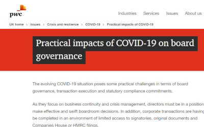 Practical impacts of COVID-19 on board governance