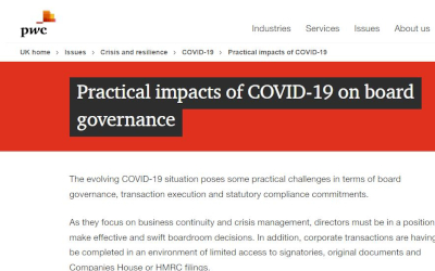 Practical impacts of COVID-19 on board governance