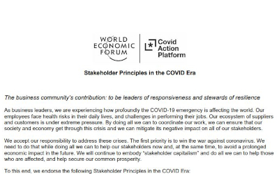 Stakeholder Principles in the COVID Era