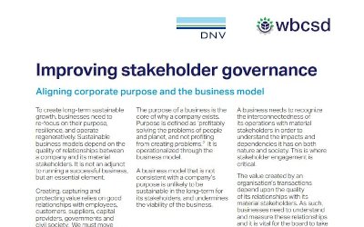 Improving stakeholder governance